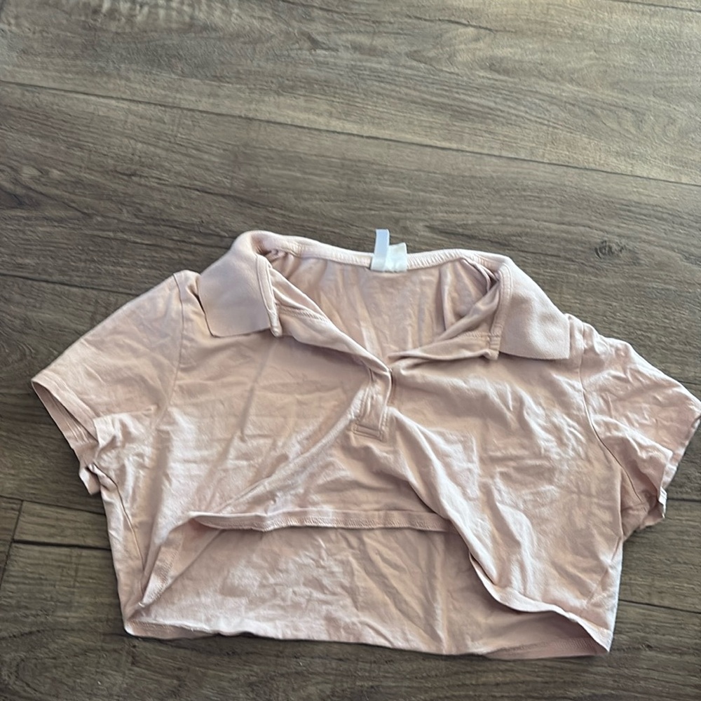 Pink cropped polo